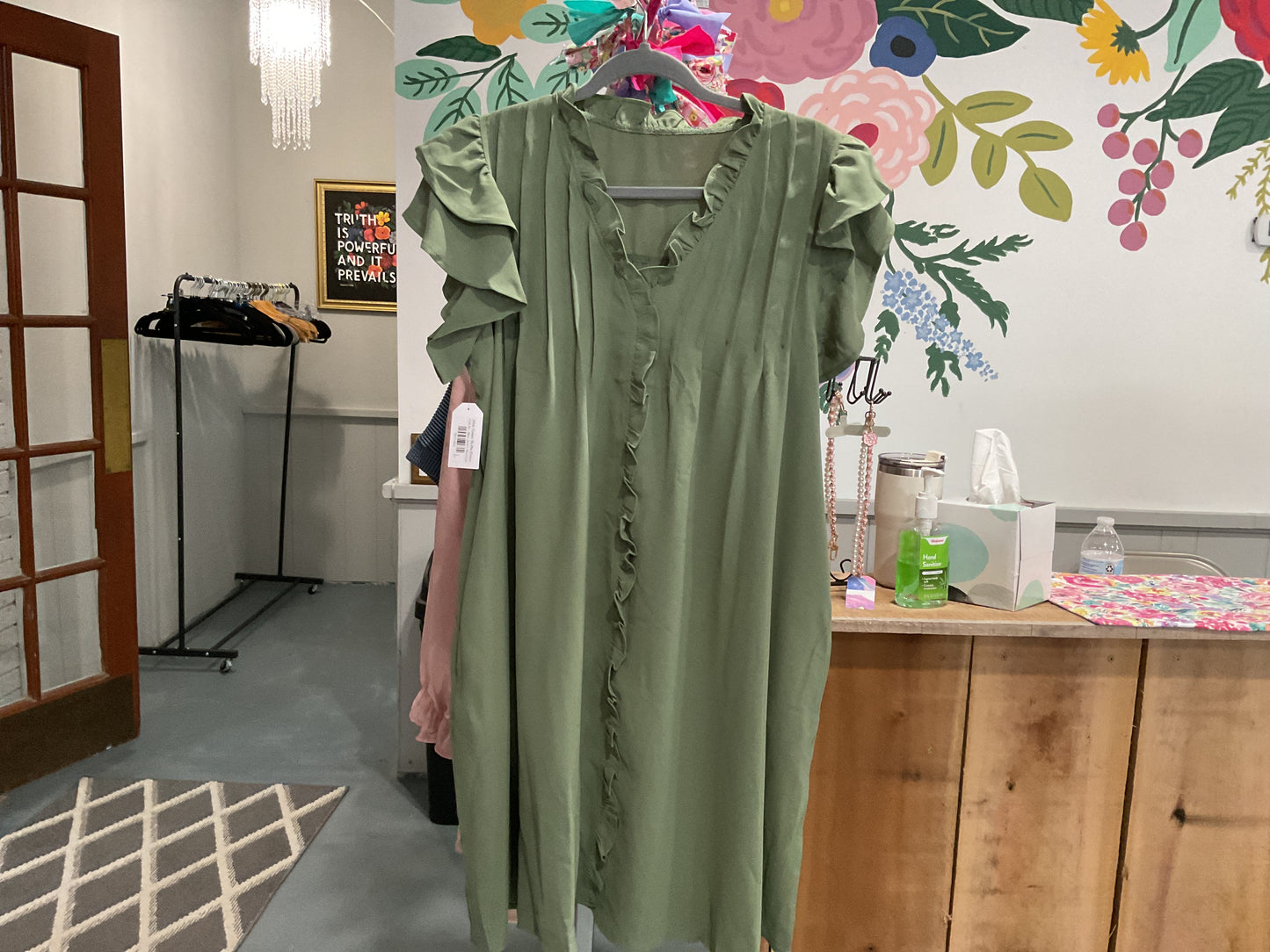 Mist Green Ruffle Dress