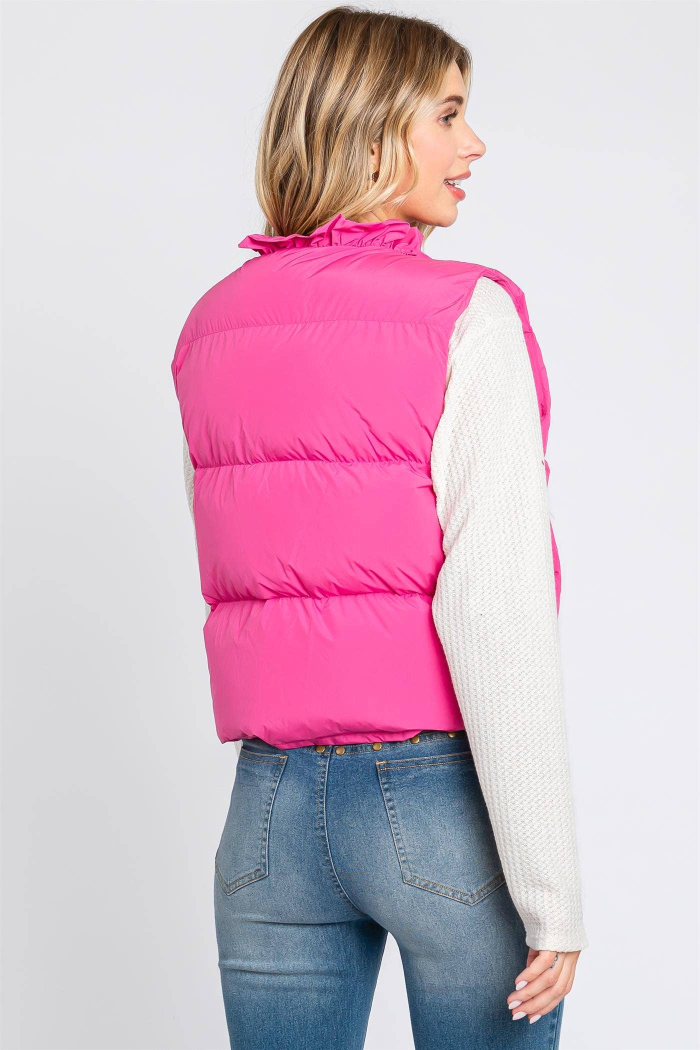 Mock Neck Puffer Vest: MJ4502