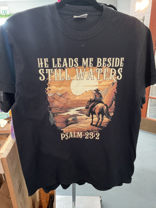 He Leads Me Tee