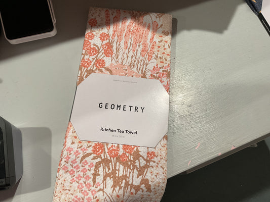 Geometry tea towel garden blooms