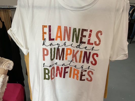 Flannel Pumpkins Bonfires Tee