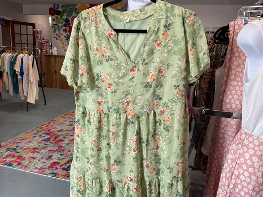 Green Floral Dress