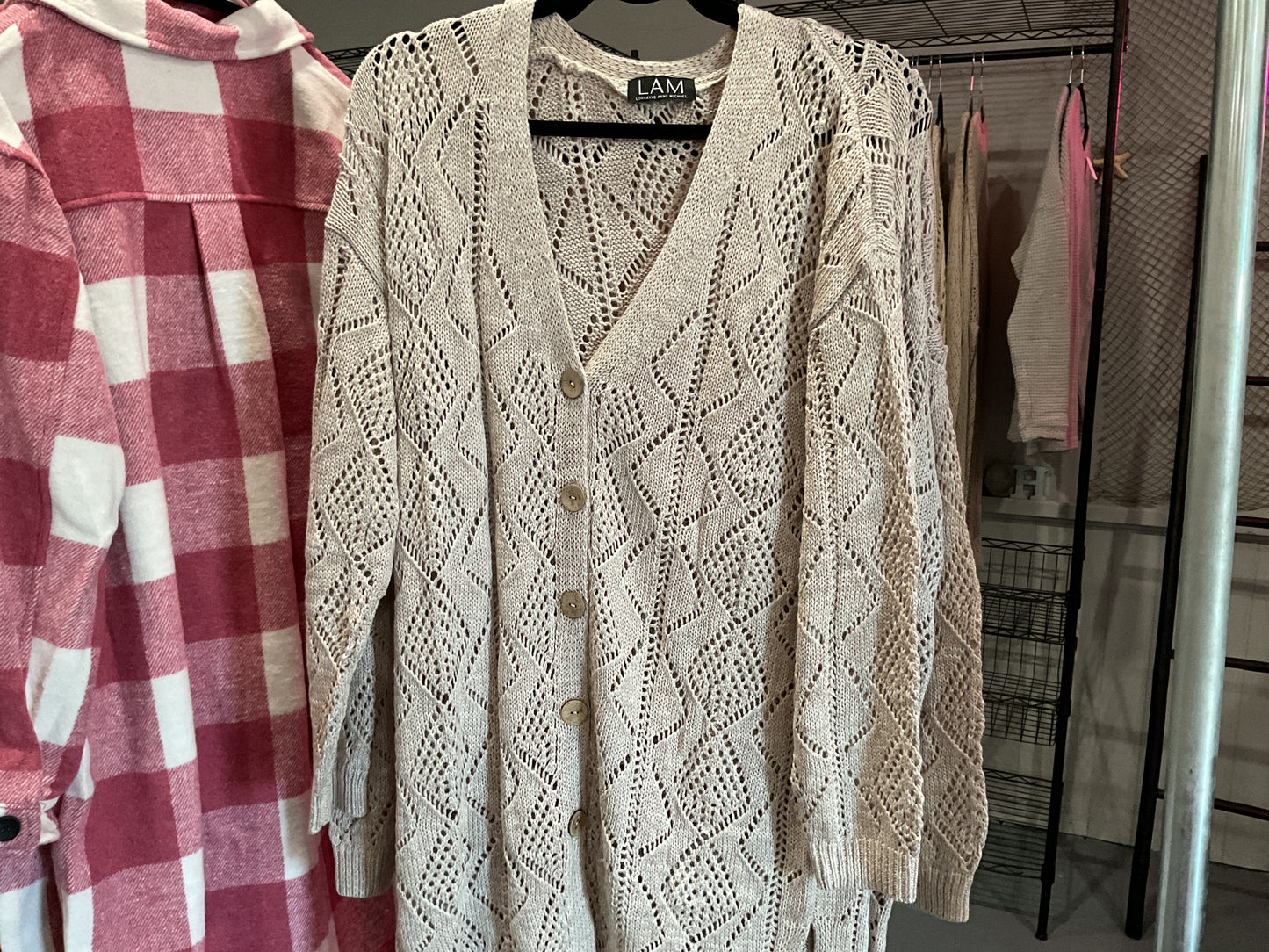 Tan Long button sweater