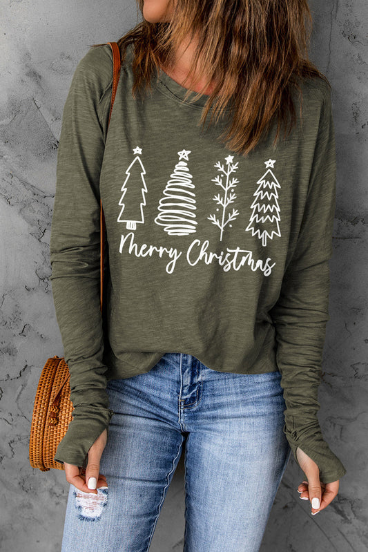 Green Merry Christmas Long Sleeve